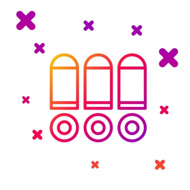 Renk çizgisi kurşun simgesi beyaz arkaplanda izole edildi. Kademeli rastgele dinamik şekiller. Vektör