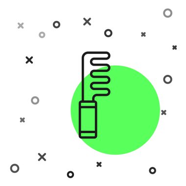 Beyaz arkaplanda siyah çizgi saç fırçası simgesi izole edildi. Taraklı saç işareti. Berber sembolü. Vektör.