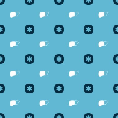 Acil durum - Yaşam Yıldızı ve insan organı karaciğeri sorunsuz çalışıyor. Vektör.