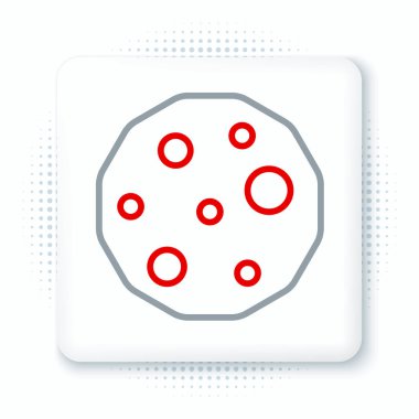 Beyaz arka planda izole edilmiş çikolatalı kurabiye ya da bisküvi. Renkli taslak konsepti. Vektör