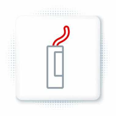 Beyaz arka planda izole edilmiş dinamit çubuğu ikonu. Saatli bomba - patlama tehlikesi kavramı. Renkli taslak konsepti. Vektör