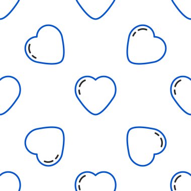 Çizgi Yüreği simgesi beyaz arkaplanda kusursuz desen izole etti. Romantik sembol, bağlanma, tutku ve düğün. Sevgililer Günü sembolü. Renkli taslak konsepti. Vektör