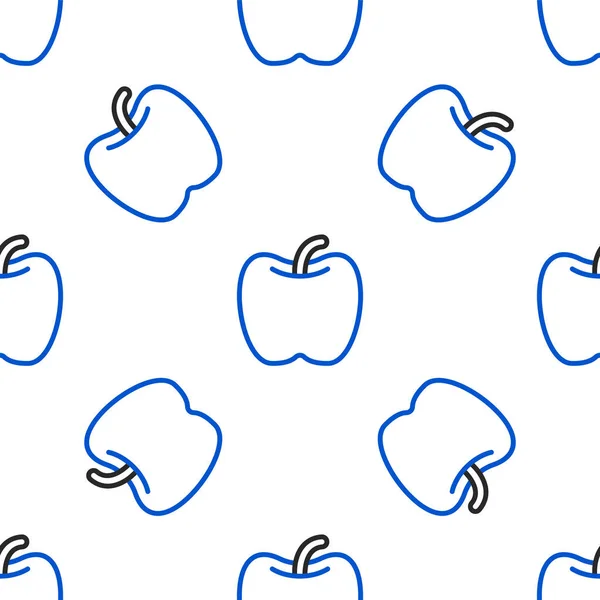 Γραμμή Apple εικονίδιο απομονωμένη αδιάλειπτη μοτίβο σε λευκό φόντο. Υπερβολικό βάρος. Υγιές μενού διατροφής. Άσκηση δίαιτα μήλο. Πολύχρωμο περίγραμμα έννοια. Διάνυσμα — Διανυσματικό Αρχείο