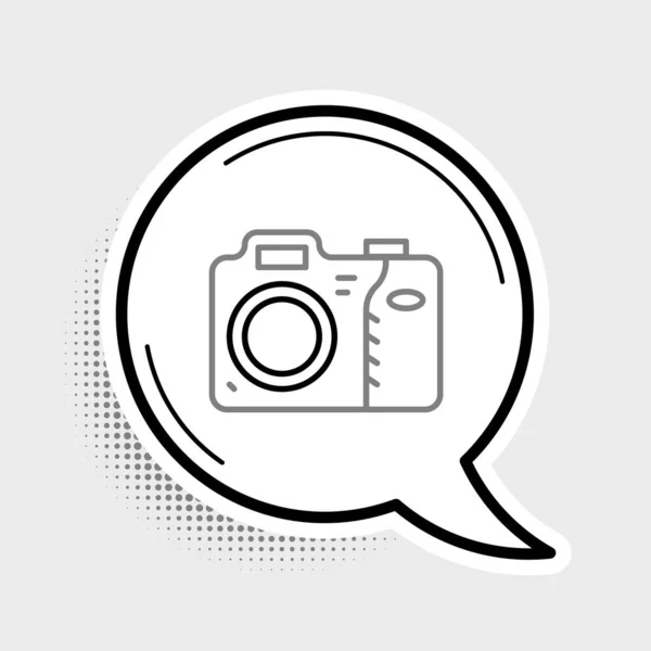 Zeilenkamera-Symbol isoliert auf grauem Hintergrund. Ikone der Fotokamera. Buntes Rahmenkonzept. Vektor — Stockvektor