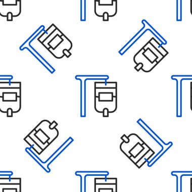 Serum torbası simgesi beyaz arkaplanda izole edilmiş. Kan torbası. Kan bağışı konsepti. Tedavi ve terapi kavramı, kemoterapi. Renkli taslak konsepti. Vektör