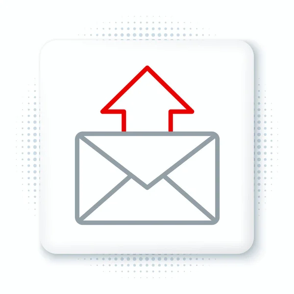 Linie Mail și pictograma de e-mail izolate pe fundal alb. Plic simbol e-mail. E-mail mesaj semn. Conceptul de contur colorat. Vector — Vector de stoc