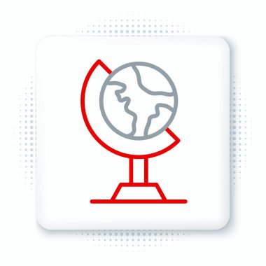 Beyaz arka planda izole edilmiş Dünya çizgisi ikonu. Renkli taslak konsepti. Vektör