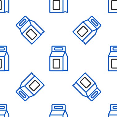 Otomatik çamaşır makinesi simgesi için çizgi temizleme deterjanı beyaz arkaplanda izole edilmiş pürüzsüz desen. Renkli taslak konsepti. Vektör