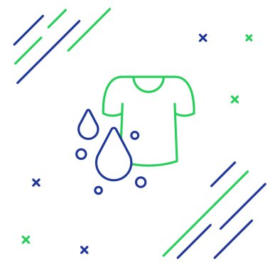 Line Dirty tişört simgesi beyaz arkaplanda izole edildi. Renkli taslak konsepti. Vektör