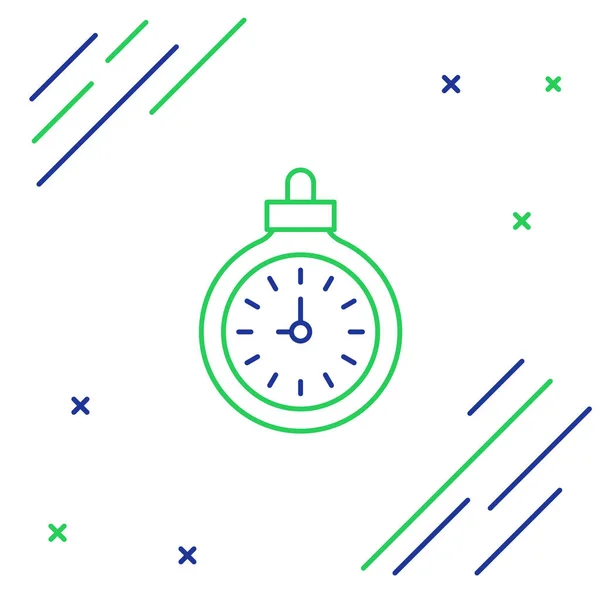Línea de reloj de bolsillo icono aislado sobre fondo blanco. Concepto de esquema colorido. Vector — Vector de stock