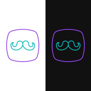 Berber dükkanı simgesi beyaz ve siyah arkaplanda izole edildi. Kuaför logosu ya da tabela. Renkli taslak konsepti. Vektör