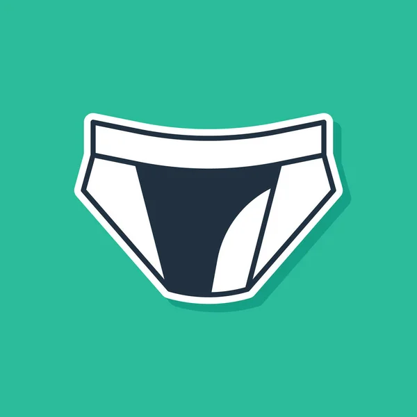 Blue Men underpants icon isolated on green background. Man underwear. Vector — Stock Vector