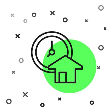 Siyah Çizgi Saati, beyaz arkaplanda izole edilmiş para simgesidir. Para zamandır. Etkili zaman yönetimi. Zamanı paraya çevir. Vektör