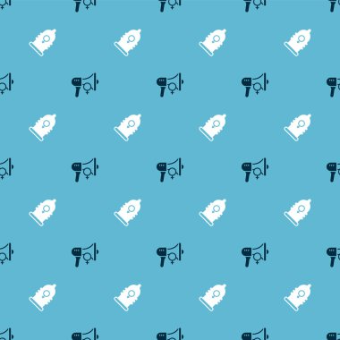 Feminist aktivist ve prezervatifi kusursuz kalıba sokun. Vektör