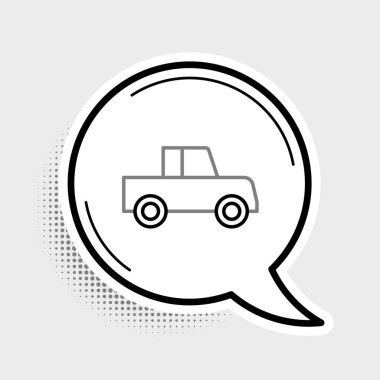 Çizgi Arabası simgesi gri arkaplanda izole edildi. Ön manzara. Renkli taslak konsepti. Vektör