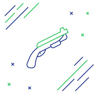 Hat polisi av tüfeği ikonu beyaz arka planda izole edildi. Av tüfeği. Renkli taslak konsepti. Vektör