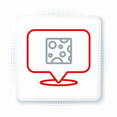 Çizgi Peynir simgesi beyaz arkaplanda izole edildi. Renkli taslak konsepti. Vektör