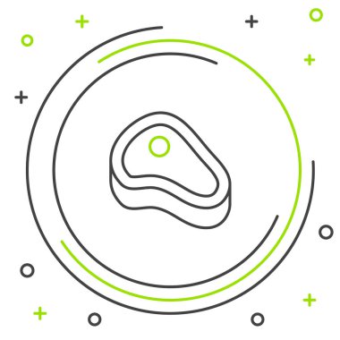 Hat biftek ikonu beyaz arka planda izole edildi. Renkli taslak konsepti. Vektör