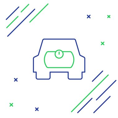 Beyaz arka planda izole edilmiş araç simgesi için yakıt deposu. Benzin depoları arabaya monte edilir. Renkli taslak konsepti. Vektör