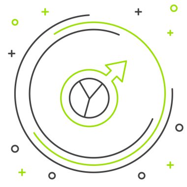 Beyaz arka planda izole edilmiş bir çizgi finansal büyüme ikonu. Gelirleri arttırıyorum. Renkli taslak konsepti. Vektör