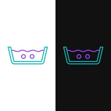 Line Washing under 40 degrees celsius icon isolated on white and black background. Temperature wash. Colorful outline concept. Vector