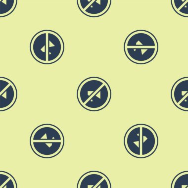 Blue Censored stamp icon isolated seamless pattern on yellow background. Vector