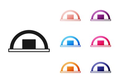 Black Warehouse icon isolated on white background. Set icons colorful. Vector