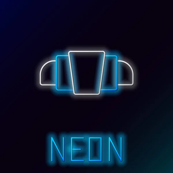 Gloeiende neon lijn Croissant pictogram geïsoleerd op zwarte achtergrond. Kleurrijk concept. Vector — Stockvector