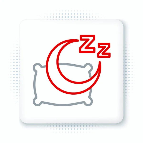 Linha Tempo para dormir ícone isolado no fundo branco. Zonas sonolentas. Estilo de vida saudável. Conceito de esboço colorido. Vetor —  Vetores de Stock