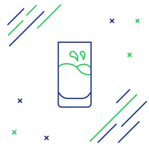 Line Glass s ikonou mléka izolované na bílém pozadí. Barevný koncept. Vektor — Stockový vektor