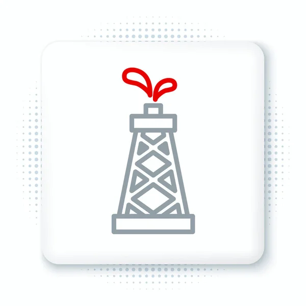 Linea icona Oil rig isolato su sfondo bianco. Torre di servizio. Oggetto industriale. Concetto di contorno colorato. Vettore — Vettoriale Stock