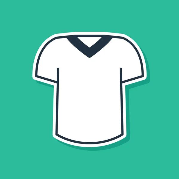 Ícone azul camiseta isolado no fundo verde. Vetor — Vetor de Stock
