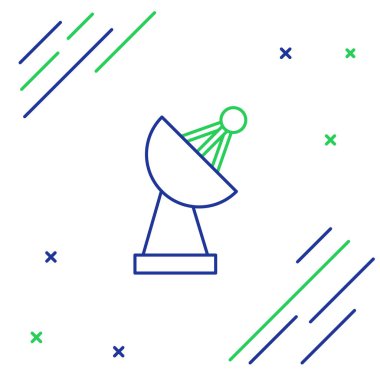 Radar simgesi beyaz arkaplanda izole edildi. Arama sistemi. Uydu sinyali. Renkli taslak konsepti. Vektör