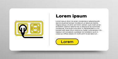 Beyaz arkaplanda elektrik çıkış simgesi izole edildi. Elektrik prizi. Rosette sembolü. Renkli taslak konsepti. Vektör