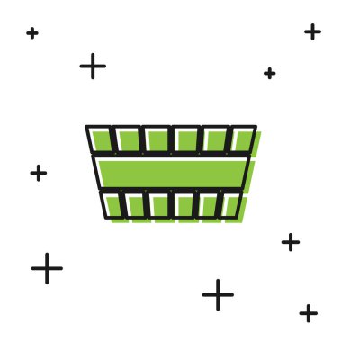 Siyah sauna kova ikonu beyaz arkaplanda izole edilmiş. Vektör