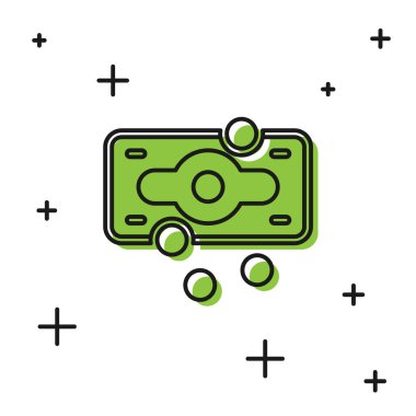 Siyah Yığınlar kağıt para para ikonu beyaz arka planda izole. Para desteleri. Para birimi. Vektör