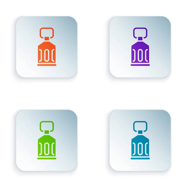 Barva ramadán Kareem lucerna ikona izolované na bílém pozadí. Nastavit barevné ikony do čtvercových tlačítek. Vektor — Stockový vektor