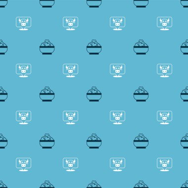 Süzme peynir ve inek kafalarını pürüzsüz hale getirin. Vektör