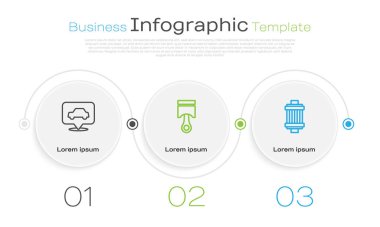 Hat hizmeti, motor pistonu ve hava filtresi ayarlayın. Ticari bilgi şablonu. Vektör