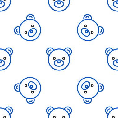 Çizgi ayısı peluş oyuncak ikonu beyaz arka planda izole edilmiş pürüzsüz desen. Renkli taslak konsepti. Vektör