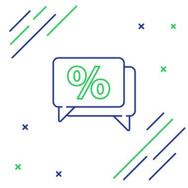 Satır İndirim etiketi simgesi beyaz arkaplanda izole edildi. Etiket alışverişi. Özel teklif işareti. İndirim kuponları sembolü. Renkli taslak konsepti. Vektör