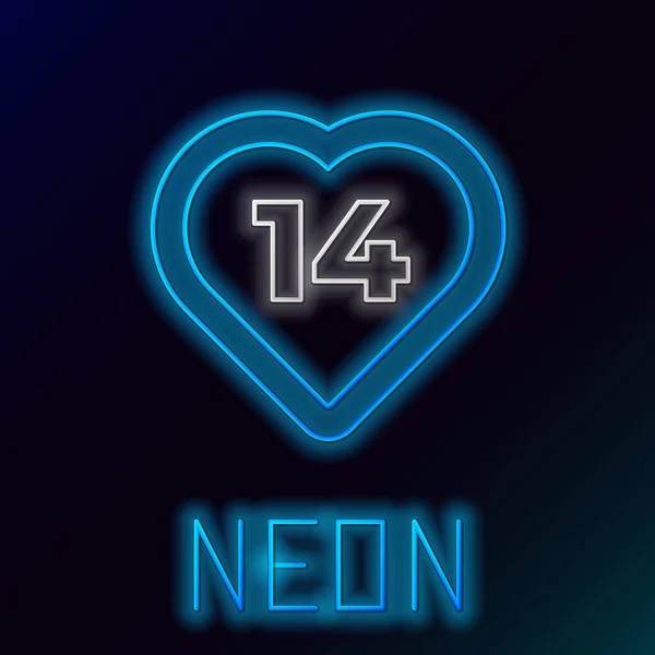 Glowing neon line Heart icon isolated on black background. Romantic symbol linked, join, passion and wedding. Valentine day. February 14. Colorful outline concept. Vector — 图库矢量图片