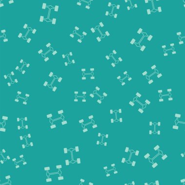 Yeşil Chassis araba ikonu, yeşil arka planda izole edilmiş, pürüzsüz desen. Vektör