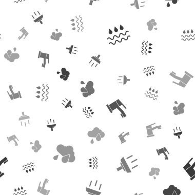 Dalgayı su damlası, duş, su musluğu ve bulut yağmuruna ayarlayın. Vektör