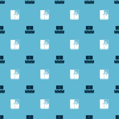 Televizyon masası standını ve gardırobu kusursuz düzene sokun. Vektör