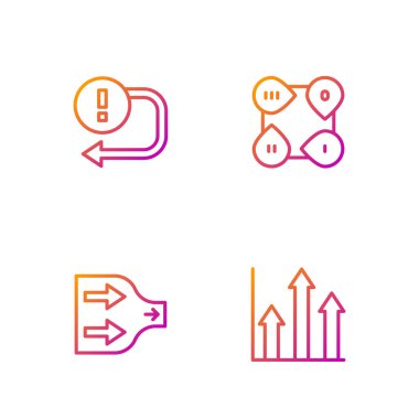 Çizgi pasta grafiği bilgisini, oku ve Infographic ögesini ayarla. Renk simgeleri. Vektör