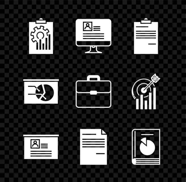 Clipboard Graph Chart Computer Monitor Resume Document Board User Manual — 스톡 벡터