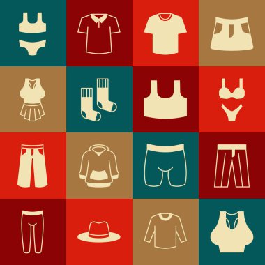 Undershirt, Pantolon, Mayo, Tişört, Çorap ve ikon. Vektör