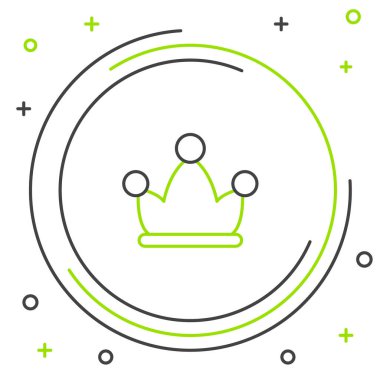 Soytarı şapkası beyaz arka planda izole edilmiş çanlar. Palyaço ikonu. Lunapark komedyen işareti. Renkli taslak konsepti. Vektör