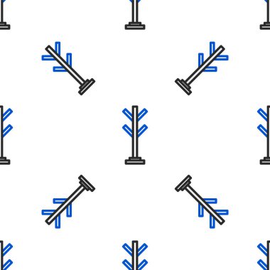 Çizgi Ceket Durağı simgesi beyaz arkaplanda izole edilmiş kusursuz desen. Renkli taslak konsepti. Vektör